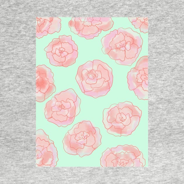 Pastel Pink and Green Roses by AlexandraStr